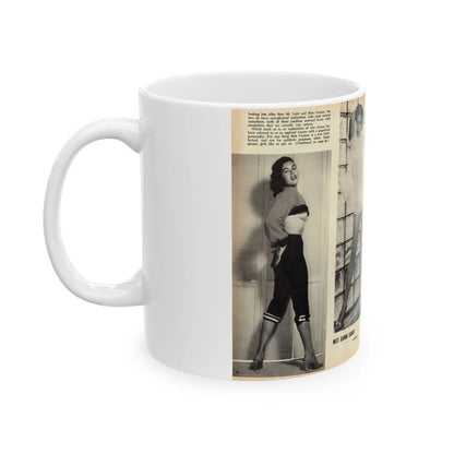 Jeanne Carmen #163 - Pages 20 & 21 Pages 3 & 4 of 4 with, 2 B&W Photos from Mr. Mag. Aug. '59 (Vintage Female Icon) White Coffee Mug-Go Mug Yourself