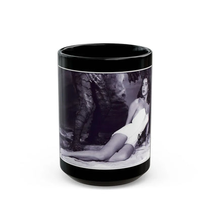 Julia Adams #212 - 8x10 B&W Full Body 1-Piece Swimsuit Promo Photo for Creature From The Black Lagoon '54 (Vintage Female Icon) Black Coffee Mug-15oz-Go Mug Yourself