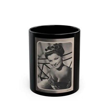 Debra Paget #524 - 1 B&W Glamour Promo Photo on Magazine Page Circa 50's (Vintage Female Icon) Black Coffee Mug-11oz-Go Mug Yourself