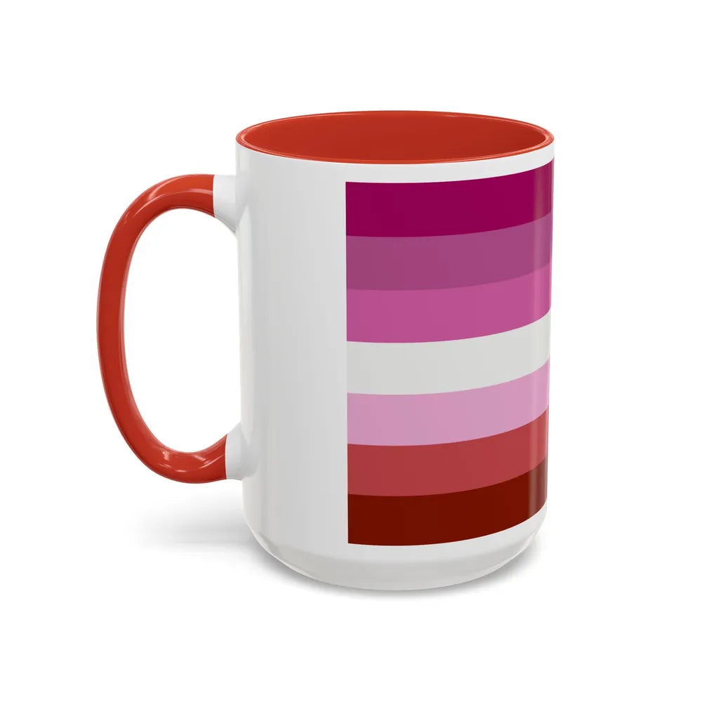 Lesbian Pride Flag - Accent Coffee Mug-Go Mug Yourself