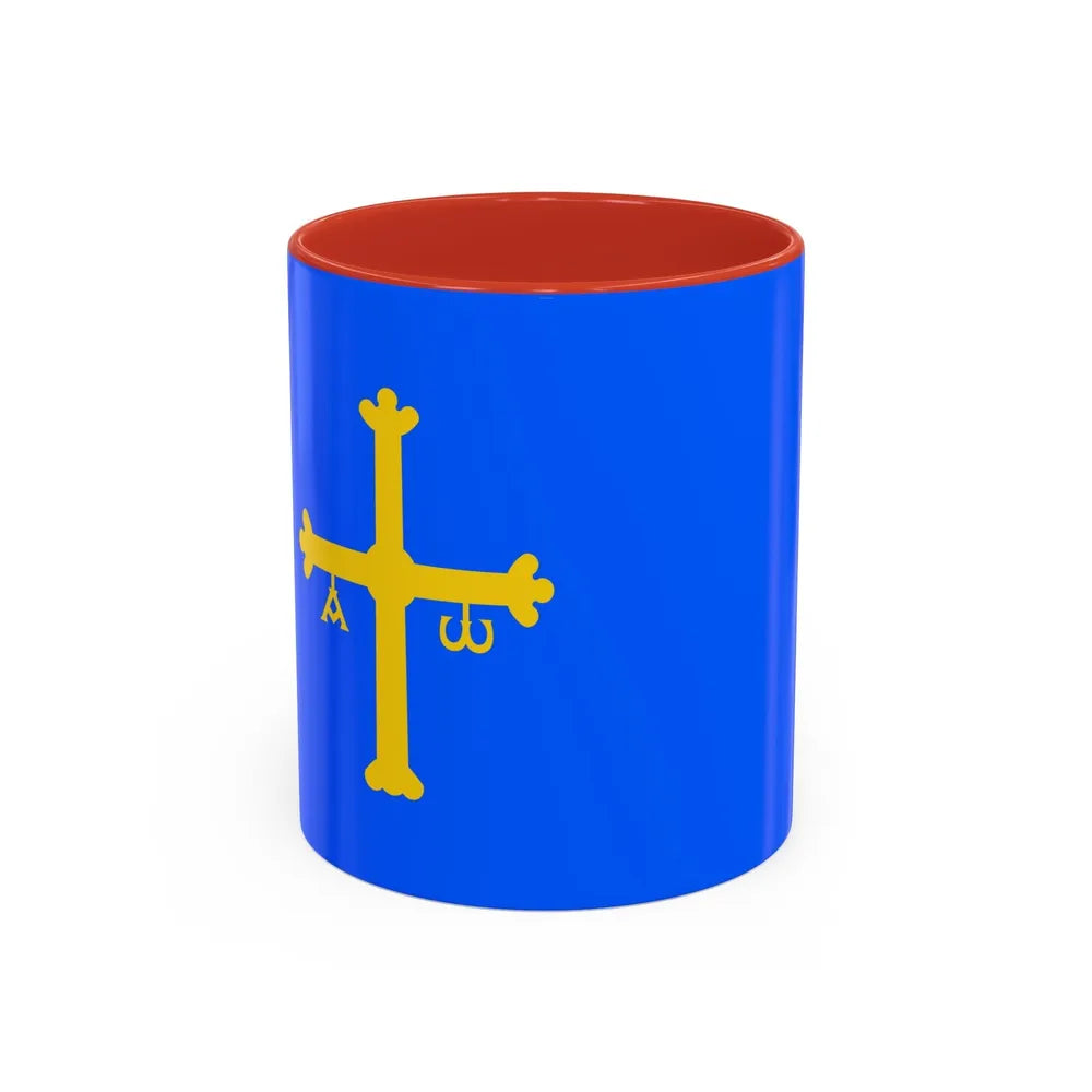 Flag of Asturias Spain - Accent Coffee Mug-11oz-Red-Go Mug Yourself