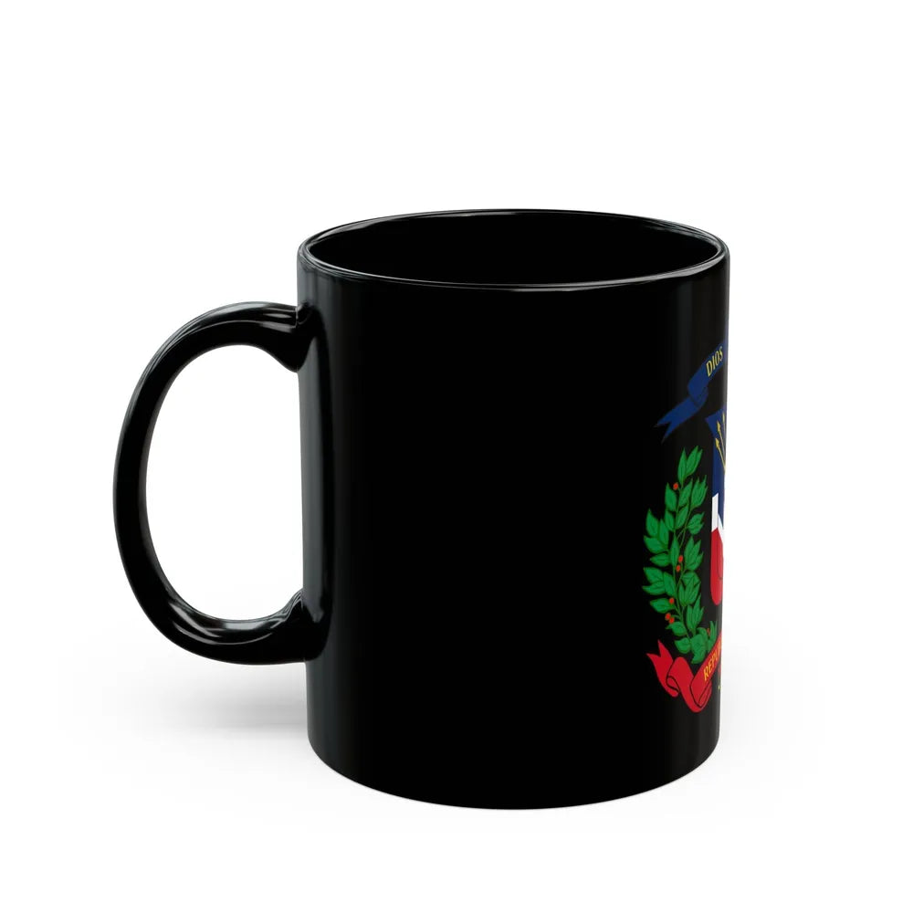 Coat of arms of the Dominican Republic - Black Coffee Mug-Go Mug Yourself