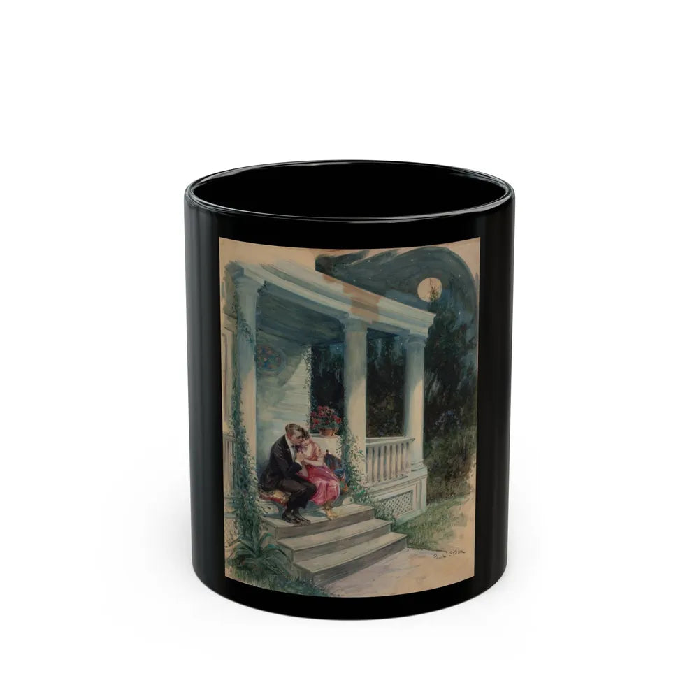 Evening on the Porch, magazine story illustration - Black Coffee Mug-11oz-Go Mug Yourself