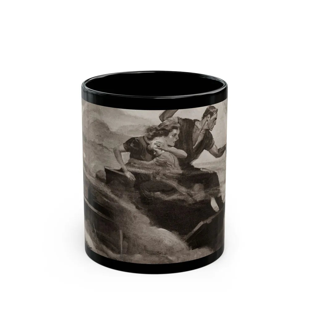 Escaping a Blaze, The Saturday Evening Post, October 16, 1937 - Black Coffee Mug-11oz-Go Mug Yourself