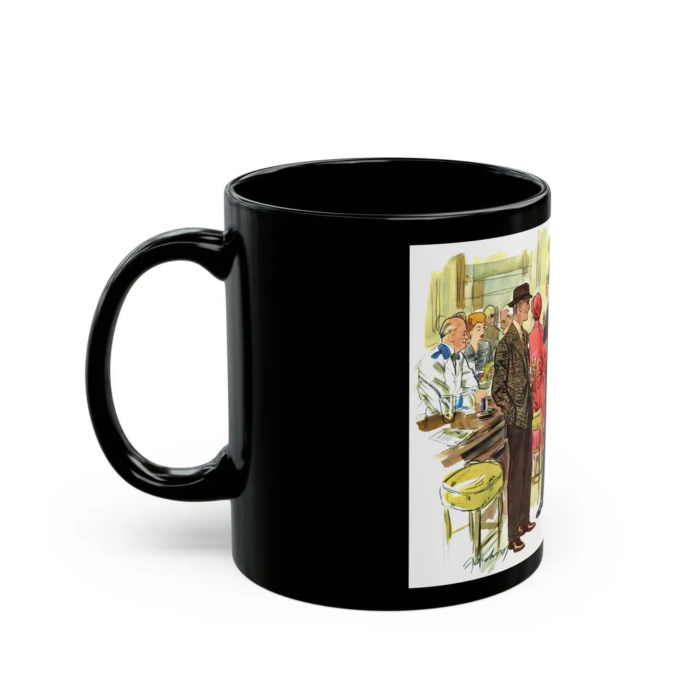 Fashion illustration from Esquire, 1954 - Black Coffee Mug-Go Mug Yourself