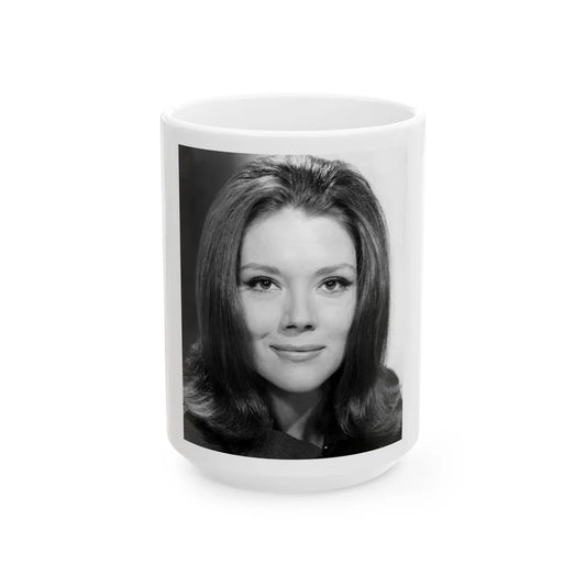 Diana Rigg #51 (Vintage Female Icon) White Coffee Mug-15oz-Go Mug Yourself