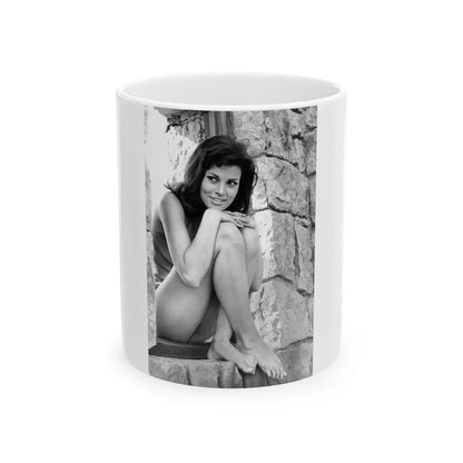 Raquel Welch #307 (Vintage Female Icon) White Coffee Mug-11oz-Go Mug Yourself