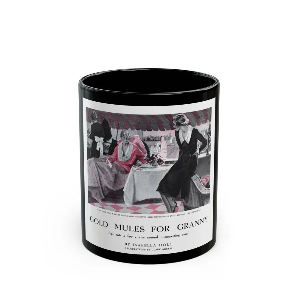 Gold Mules for Granny (1), Pictorial Review, August 1930 - Black Coffee Mug-11oz-Go Mug Yourself