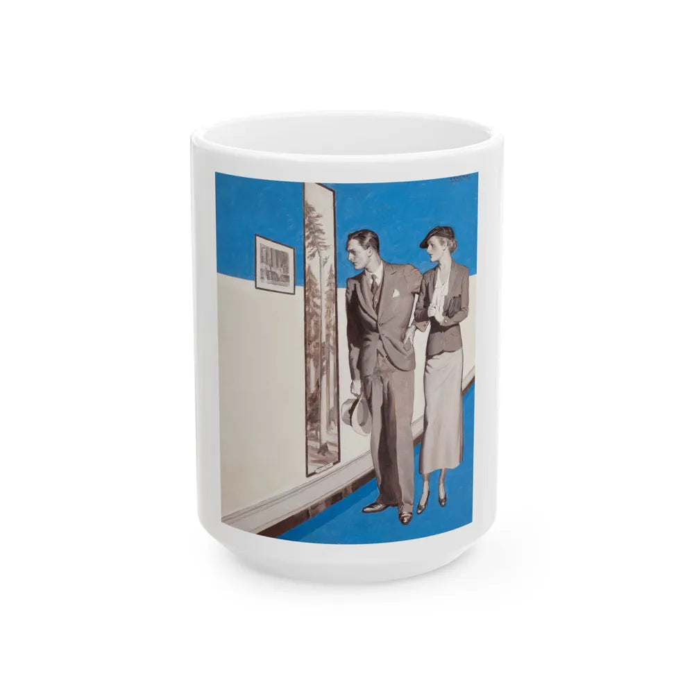 Couple Observing Art - White Coffee Mug-15oz-Go Mug Yourself