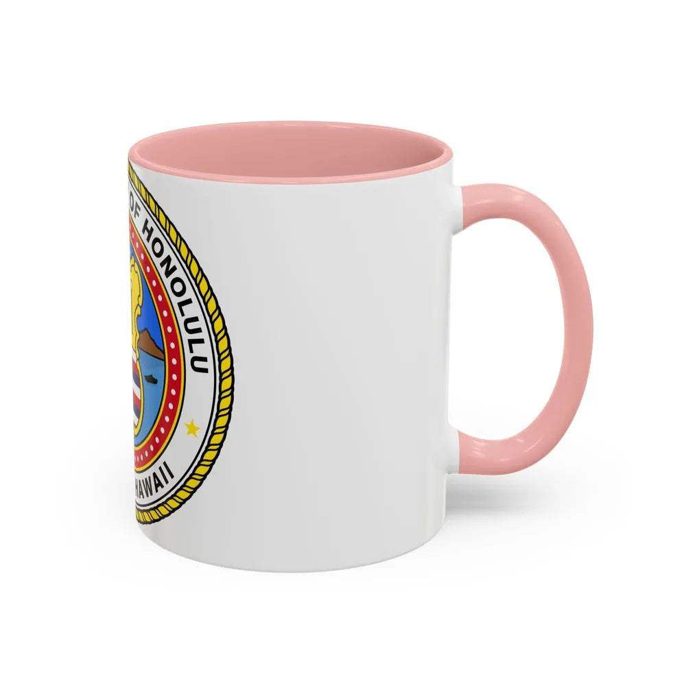 Seal of Honolulu Hawaii - Accent Coffee Mug-Go Mug Yourself