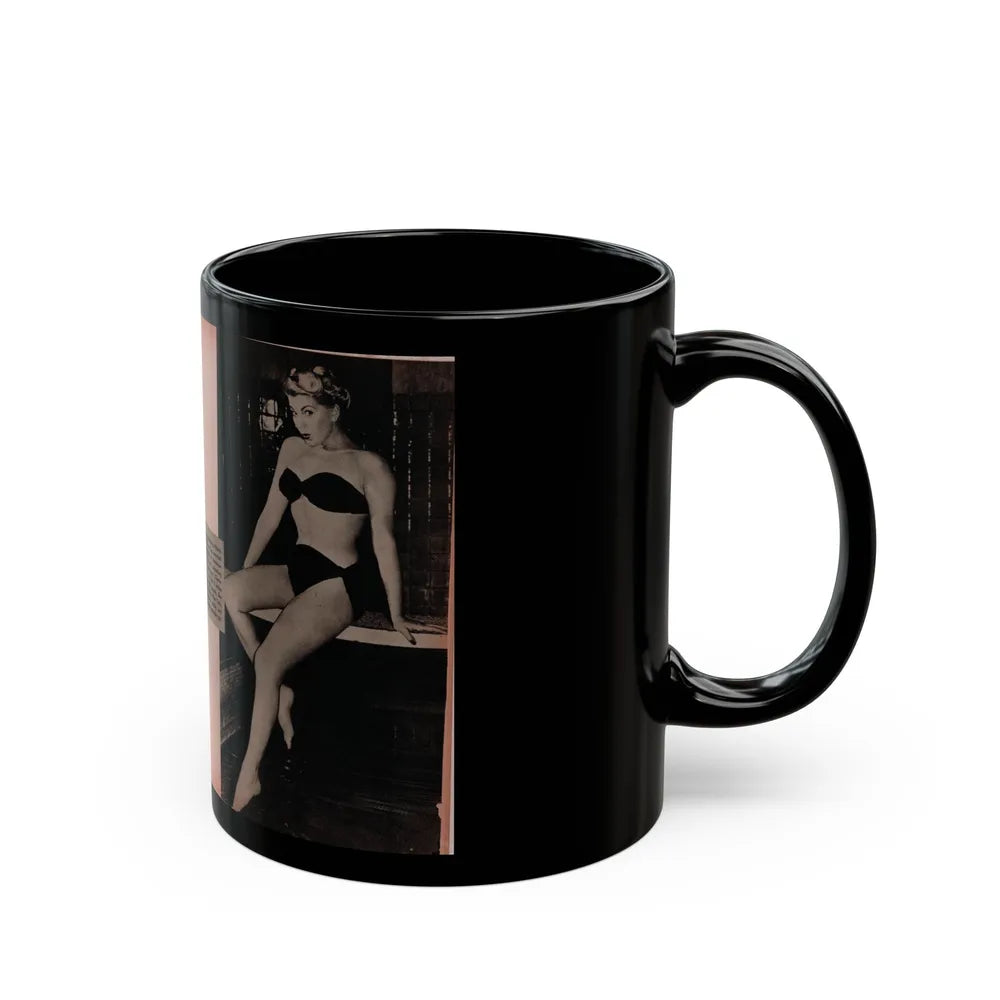 Barbara Nichols #390 - Pages 2 of 2 with, 3 B&W Photos & Caption from Famous Models Mag. May-June '51 (Vintage Female Icon) Black Coffee Mug-Go Mug Yourself