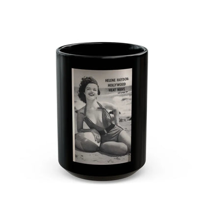 Helene Hayden #04 - Reverse side of cover 1 B&W Photo from EYE Digest Mag. Nov. '53 (Vintage Female Icon) Black Coffee Mug-15oz-Go Mug Yourself