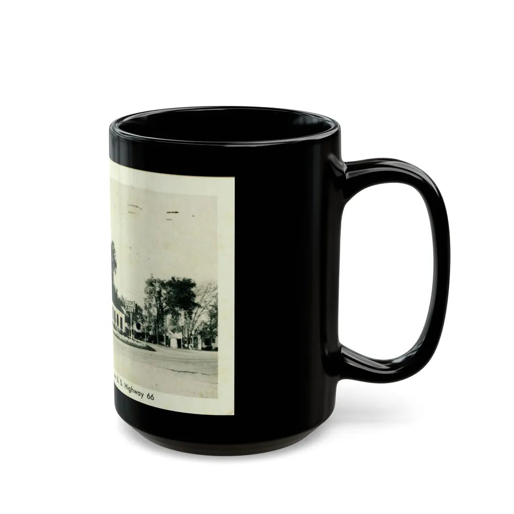 Cooks Court East of Tulsa on U S Highway 66 (Greeting Postcards) Black Coffee Mug-Go Mug Yourself