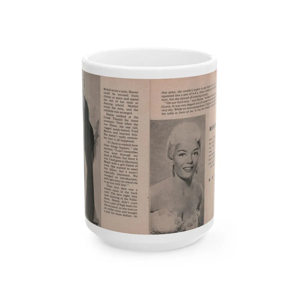 Sheree North #165 - Pages 36 & 37 from 66 PHOTOGRAPHS OF Sheree NORTH U.K. Pocket Mag. (Vintage Female Icon) White Coffee Mug-15oz-Go Mug Yourself