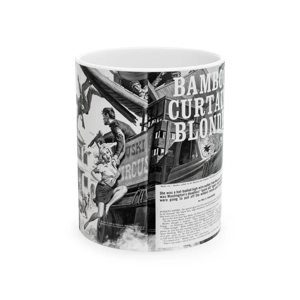 Bamboo Curtain Blonde, For Men Only, February 1966 - White Coffee Mug-11oz-Go Mug Yourself