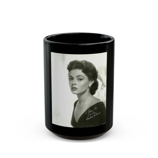 Barbara Darrow #08 (Vintage Female Icon) Black Coffee Mug-15oz-Go Mug Yourself