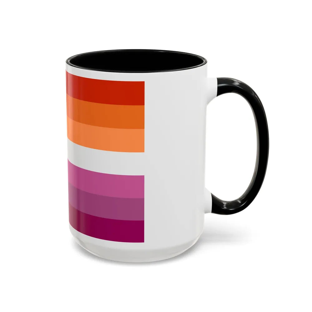 Lesbian 2 Pride Flag - Accent Coffee Mug-Go Mug Yourself