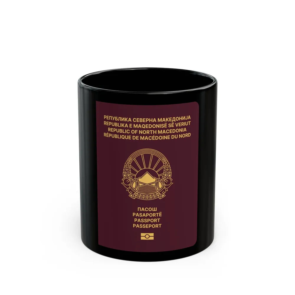 Macedonian Passport (Type B) - Black Coffee Mug-11oz-Go Mug Yourself