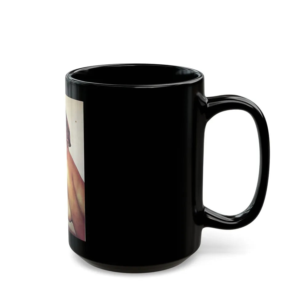 Julie Ege #147 - Topless (Vintage Female Icon) Black Coffee Mug-Go Mug Yourself