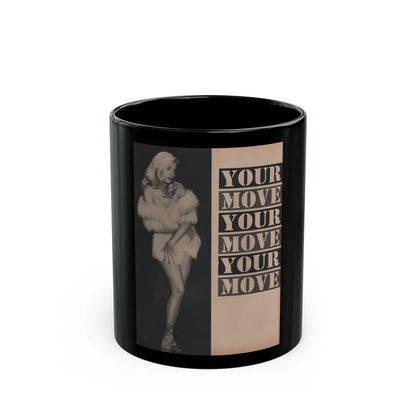 Barbara Nichols #487 - 1 Page & 1 B&W Photo from Cover Girls Models Mag. Nov. '52 (Vintage Female Icon) Black Coffee Mug-11oz-Go Mug Yourself