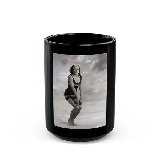 Leslie Parrish #146 (Vintage Female Icon) Black Coffee Mug-15oz-Go Mug Yourself