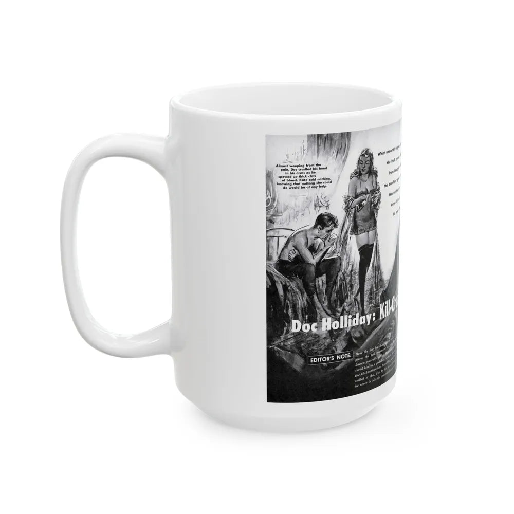 Doc Holliday - Kill-Crazy dead man of Tombstone, Man's Adventure, December 1958 - White Coffee Mug-Go Mug Yourself