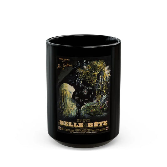 BEAUTY AND THE BEAST 1946 Movie Poster - Black Coffee Mug-15oz-Go Mug Yourself