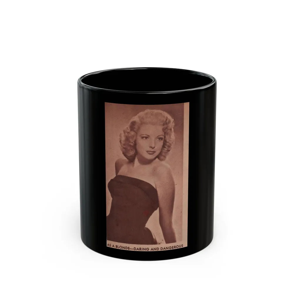 Cathy Downs #57 - Magazine Page Photo Clipping (Vintage Female Icon) Black Coffee Mug-11oz-Go Mug Yourself