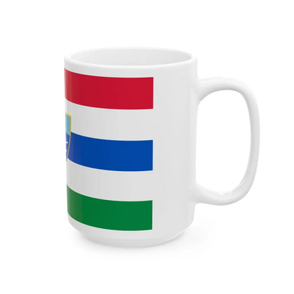 Flag of Herzegovina Neretva Canton Bosnia and Herzegovina - White Coffee Mug-Go Mug Yourself