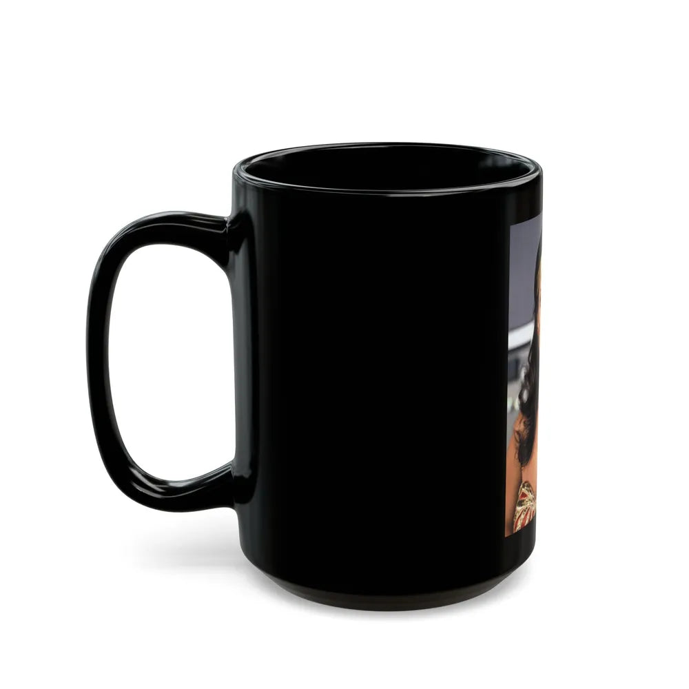 Lynda Carter #283 (Vintage Female Icon) Black Coffee Mug-Go Mug Yourself