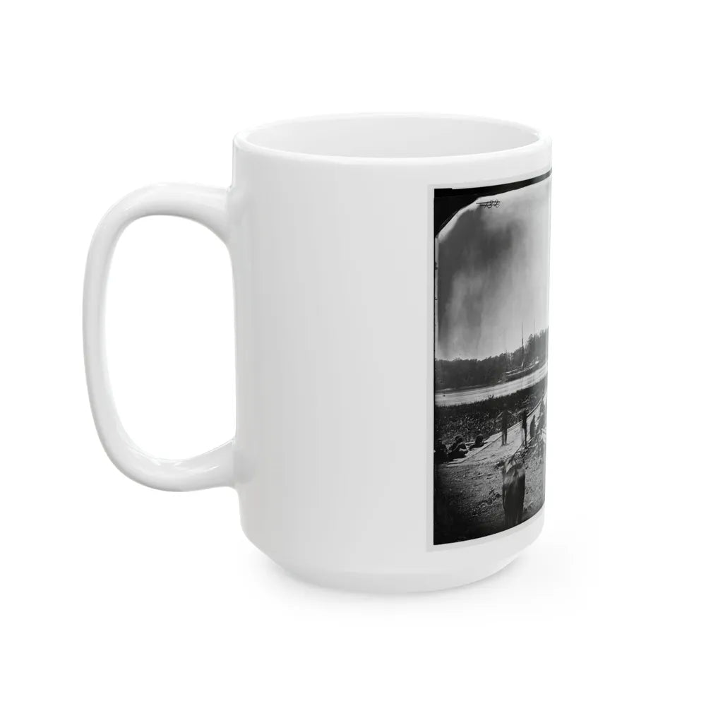 James River, Va. Pontoon Bridge (U.S. Civil War) White Coffee Mug-Go Mug Yourself