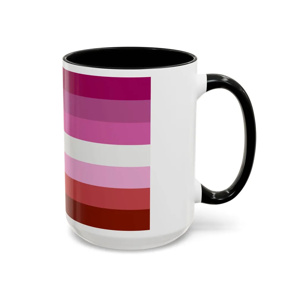 Lesbian Pride Flag - Accent Coffee Mug-Go Mug Yourself