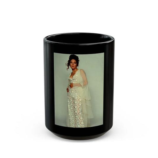 Diana Rigg #39 (Vintage Female Icon) Black Coffee Mug-15oz-Go Mug Yourself