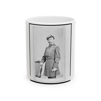 Colonel Adolph Dengler, 43rd Illinois Infantry, Union Officer, Three-Quarter-Length Portrait, Standing, Facing Front (U.S. Civil War) White Coffee Mug-11oz-Go Mug Yourself