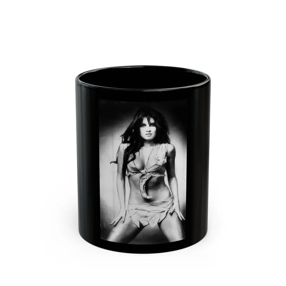 Caroline Munro #246 (Vintage Female Icon) Black Coffee Mug-11oz-Go Mug Yourself