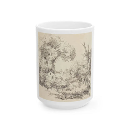 Cottage Among Trees, Ladies Home Journal story illustration, June 1923 - White Coffee Mug-15oz-Go Mug Yourself