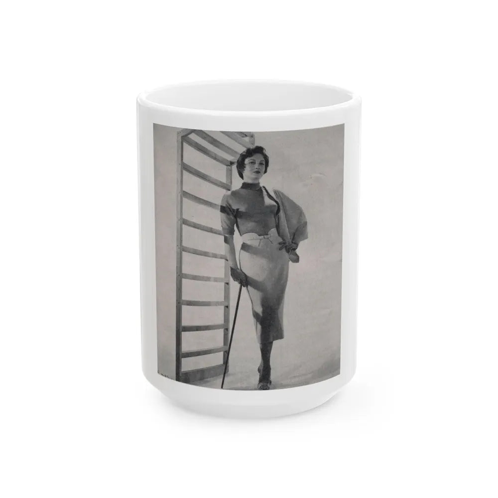 Carol Ohmart #59 - Page 1, Photo 3 of 4 Cropped from International Photographer Mag. June '55 (Vintage Female Icon) White Coffee Mug-15oz-Go Mug Yourself