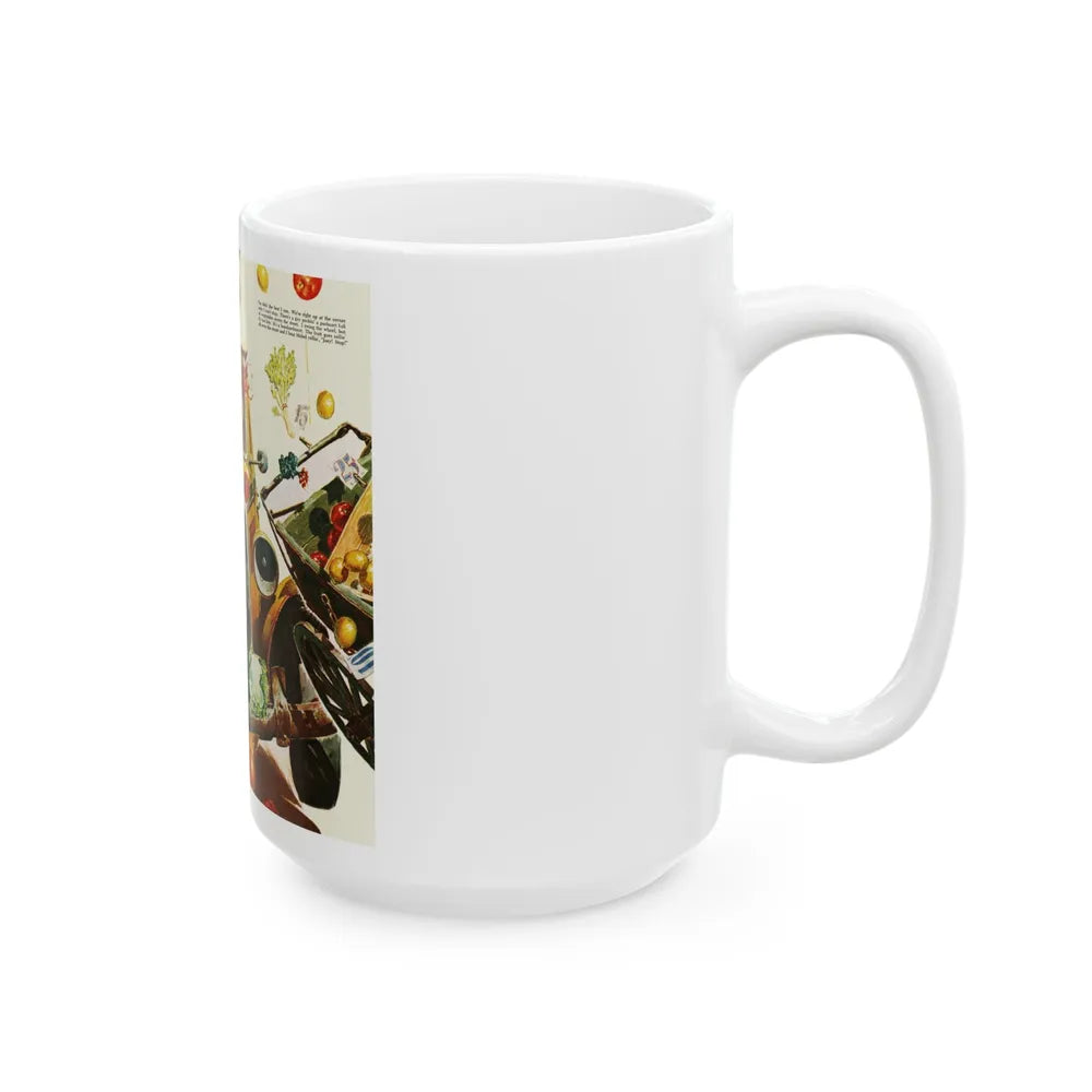 Driving Lesson Gone Bad, Collier's magazine, 1946 - White Coffee Mug-Go Mug Yourself