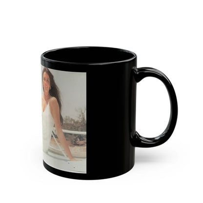 Caroline Munro #11 (Vintage Female Icon) Black Coffee Mug-Go Mug Yourself