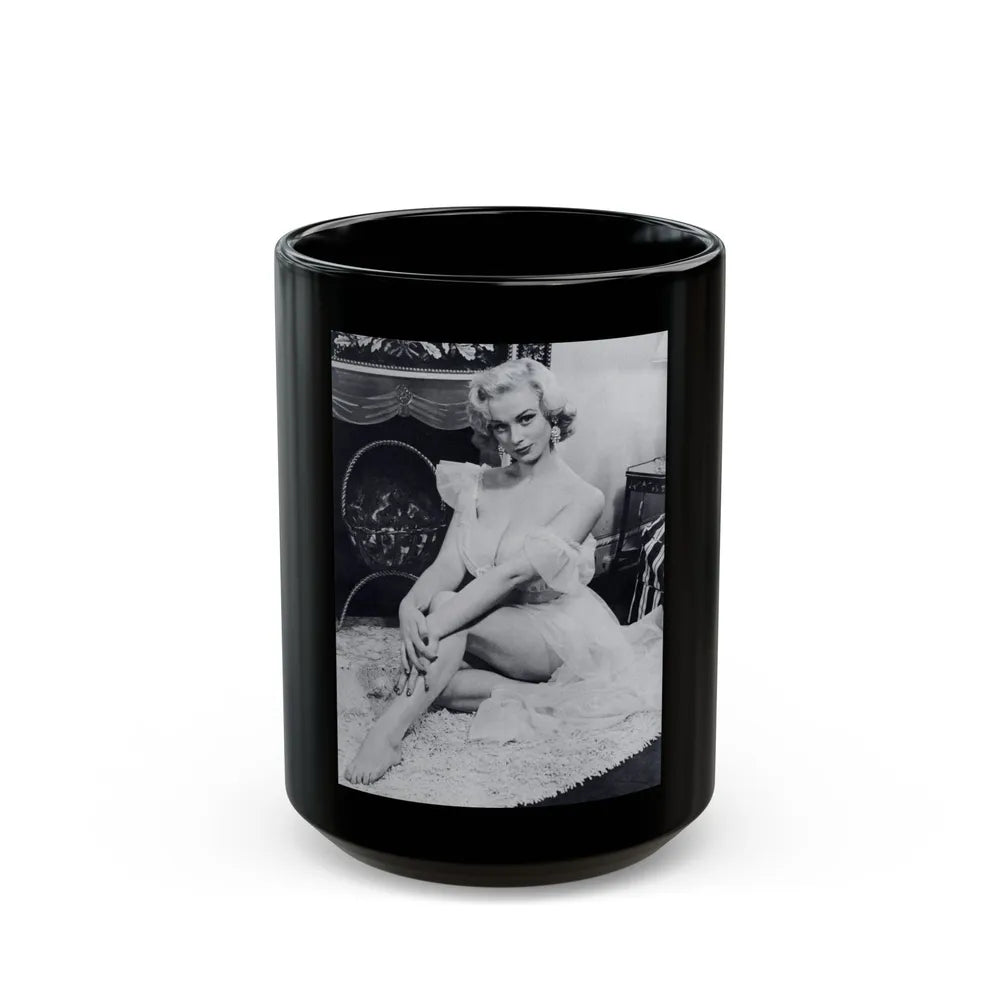 Norma Sykes #186 - [Page 28] Pages 1 of 1 with, 1 B&W Full Body Photo except right foot from Cabaret Aug. '57 Page 28 (Vintage Female Icon) Black Coffee Mug-15oz-Go Mug Yourself