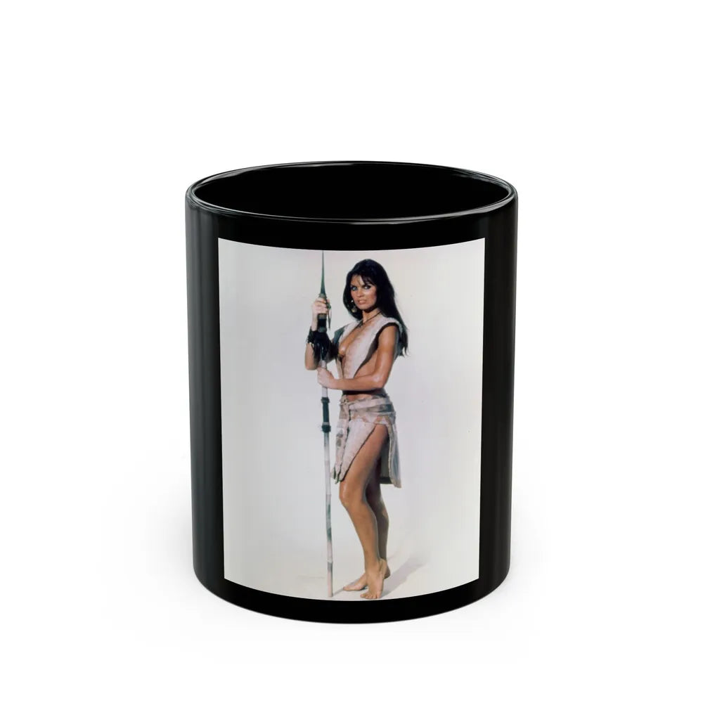 Caroline Munro #301 (Vintage Female Icon) Black Coffee Mug-11oz-Go Mug Yourself