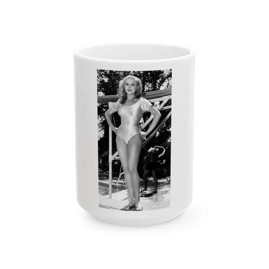 Julie Newmar #214 (Vintage Female Icon) White Coffee Mug-15oz-Go Mug Yourself