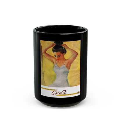 Corette, advertisement, Cosmopolitan, May 1947 - Black Coffee Mug-15oz-Go Mug Yourself