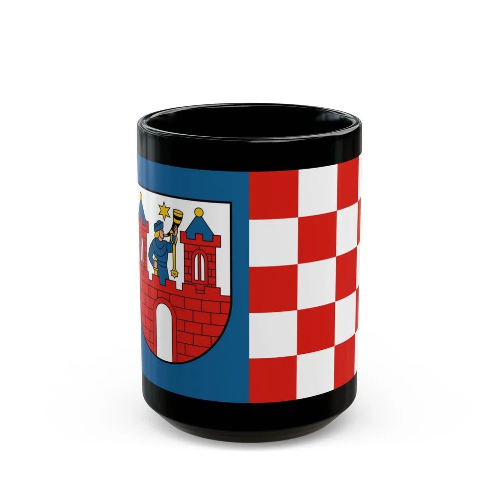 Flag of Kalisz Poland - Black Coffee Mug-15oz-Go Mug Yourself