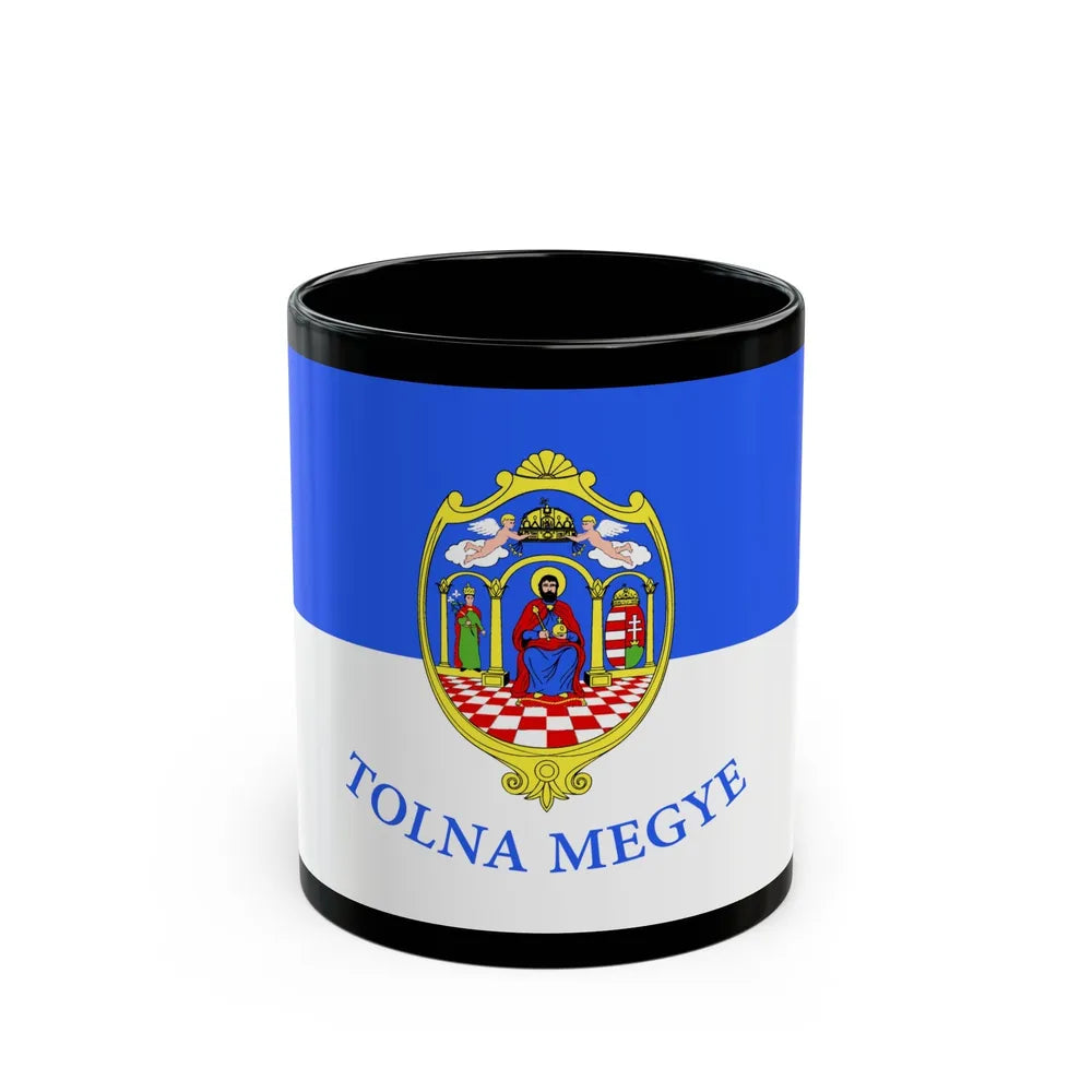 Flag of Tolna County Hungary - Black Coffee Mug-11oz-Go Mug Yourself