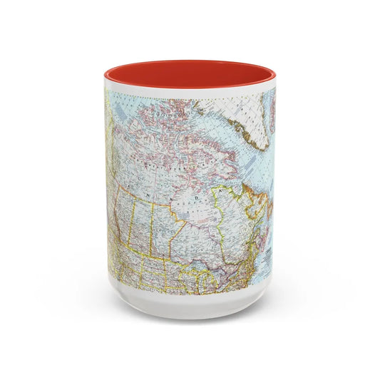 Canada (1961) (Map) Accent Coffee Mug-15oz-Red-Go Mug Yourself