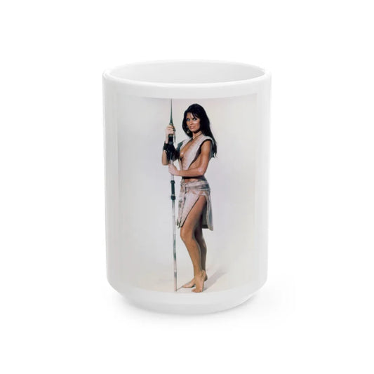 Caroline Munro #301 (Vintage Female Icon) White Coffee Mug-15oz-Go Mug Yourself