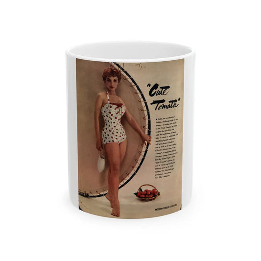 Debra Paget #530 - 1 Color Pin-Up Photo Page from Modern Screen '54 Magazine Page 2 (Vintage Female Icon) White Coffee Mug-11oz-Go Mug Yourself