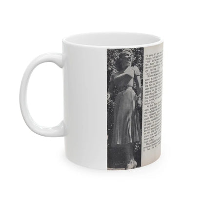 Terry Moore #453 - 66 PHOTOGRAPHS OF Terry MOORE U.K. Pocket Mag. Pages 36 & 37 (Vintage Female Icon) White Coffee Mug-Go Mug Yourself