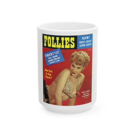 Barbara Nichols #306 - Mag. Cover (Vintage Female Icon) White Coffee Mug-15oz-Go Mug Yourself